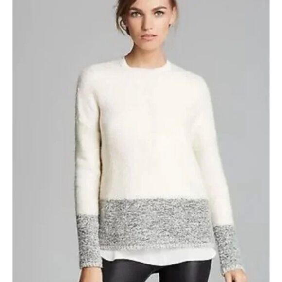 Vince Sweaters - Vince boat neck colorblock tweed sweater
